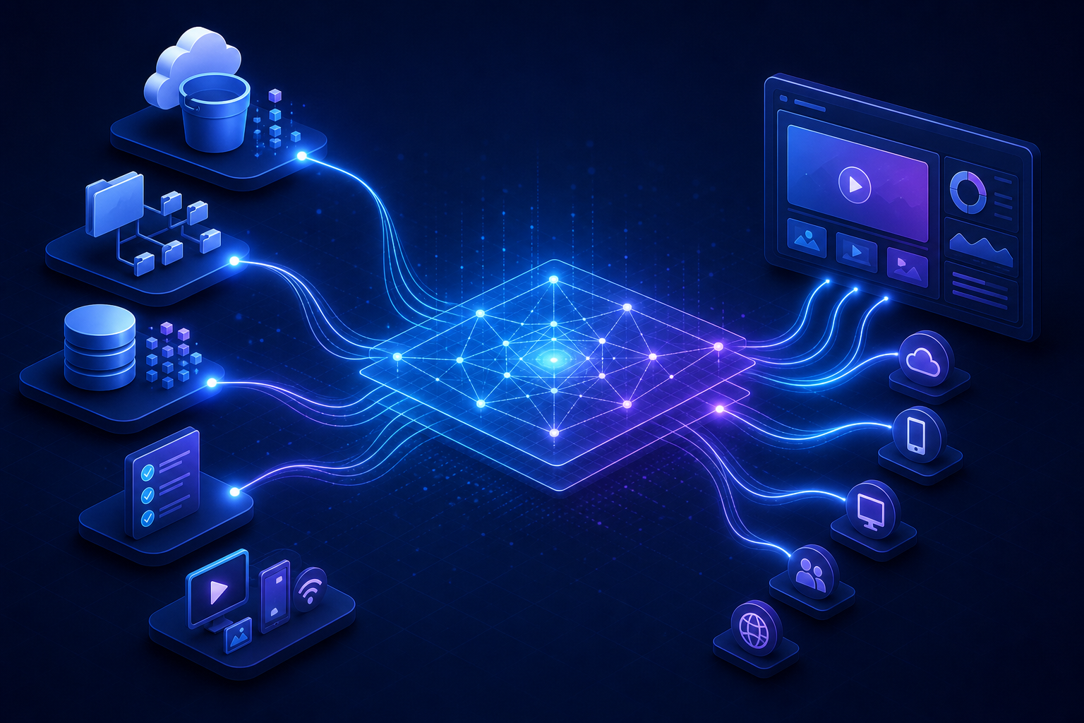 Connected media systems orchestrated by Flo as a modular operating layer